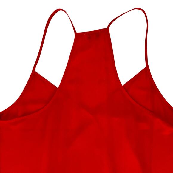 Red Crossover Front Camisole Size Small Sleeveless Sheer Blouse Fairy Romantic - Picture 11 of 11